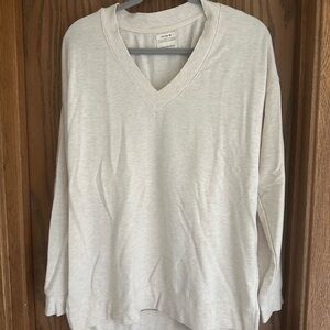 Thread & Supply Women's Light Beige V-Neck Sweater